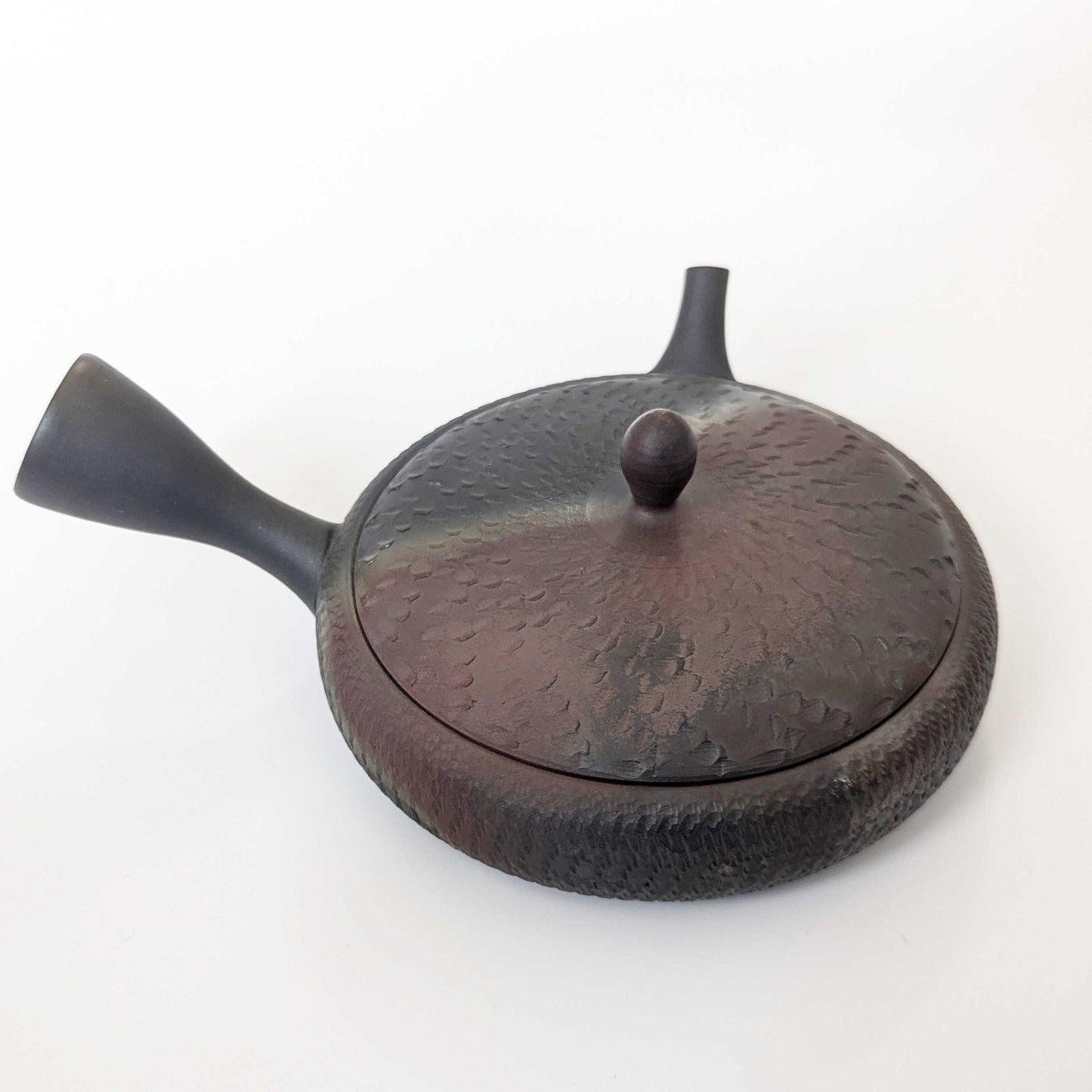 Tokoname Ware Flat Teapot By Gyokko Kiln Variation Finish