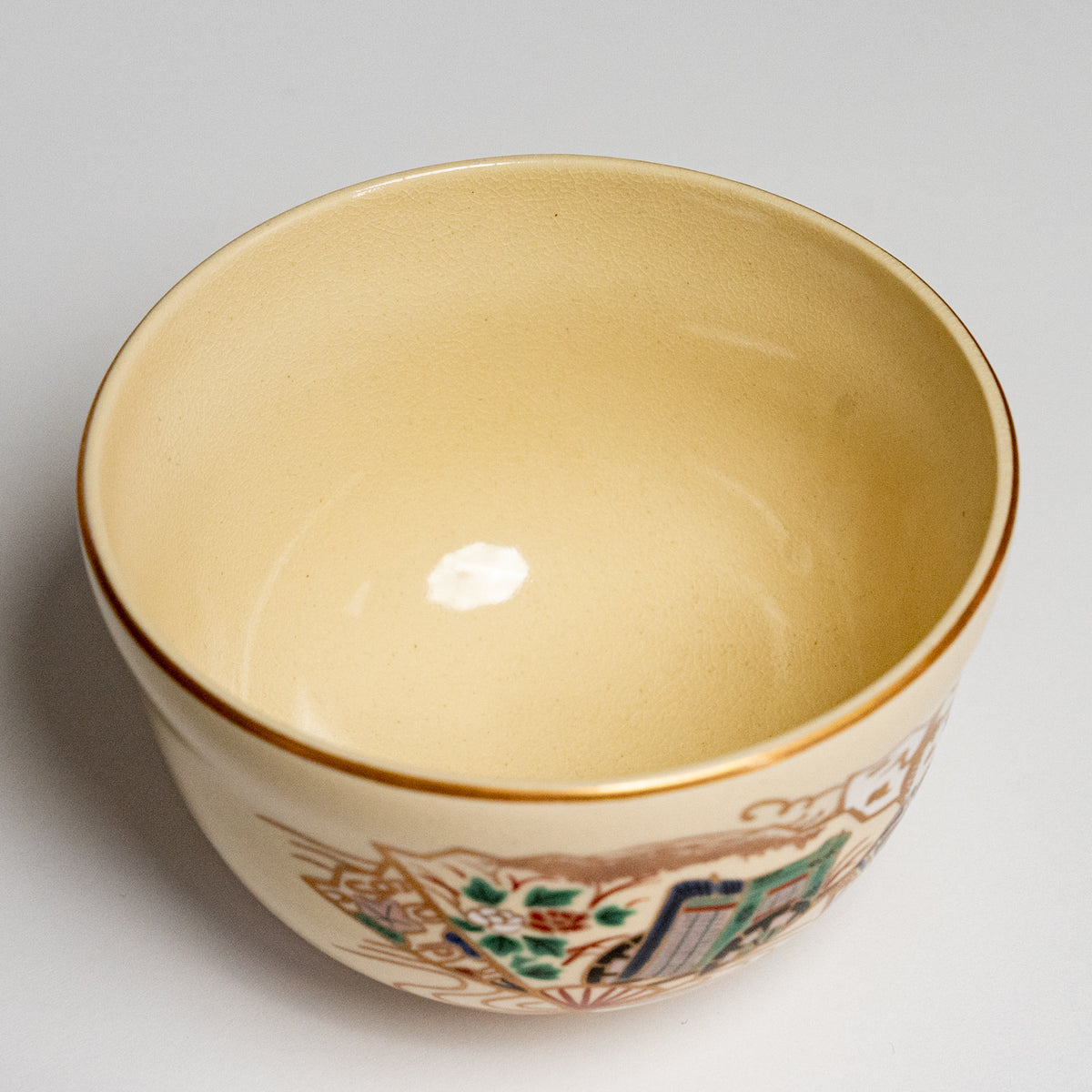 Matcha Bowl - Goshoguruma (Imperial Carriage) Ninsei Style Kyoto Ware