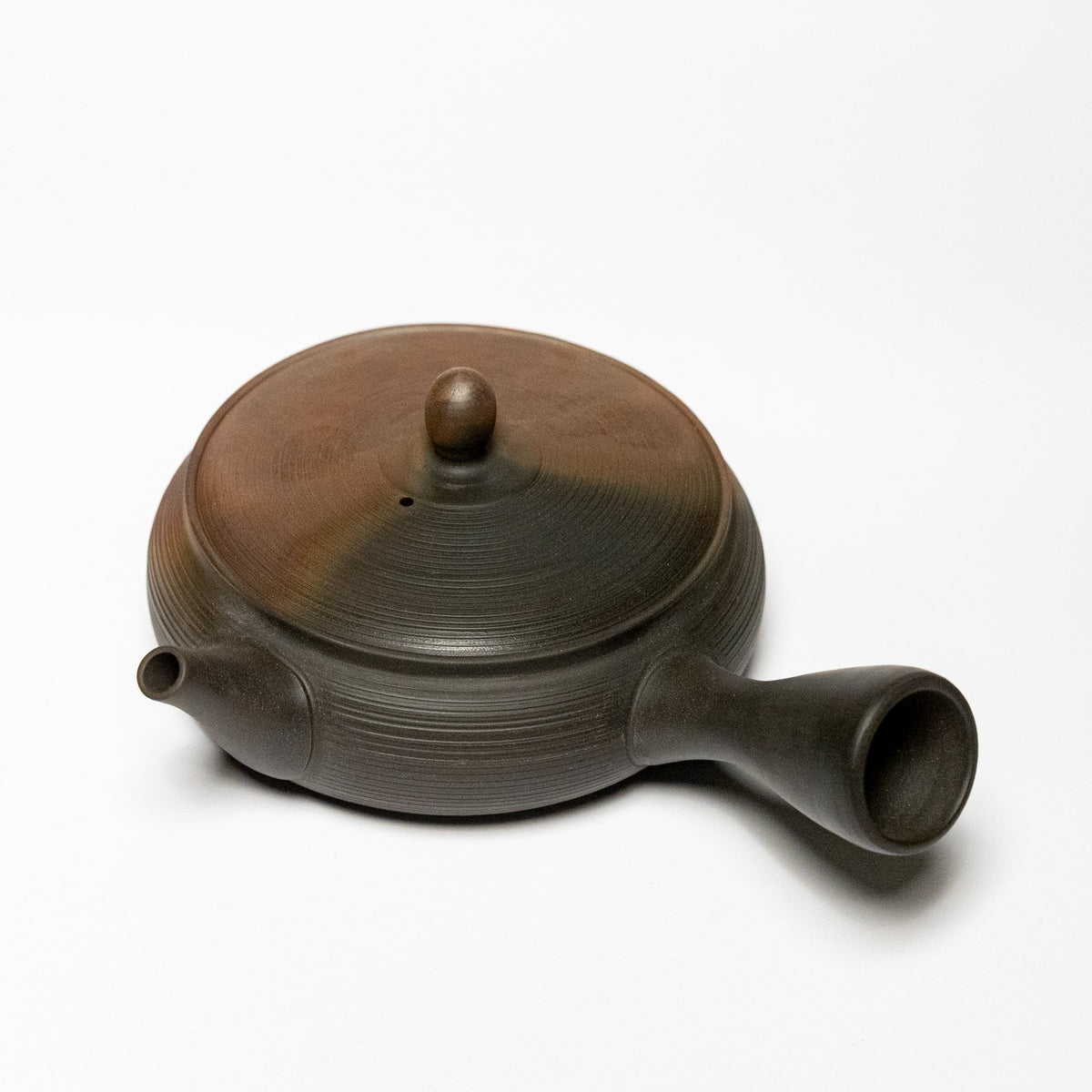 Tokoname Ware Flat Teapot By Gyokko Kiln