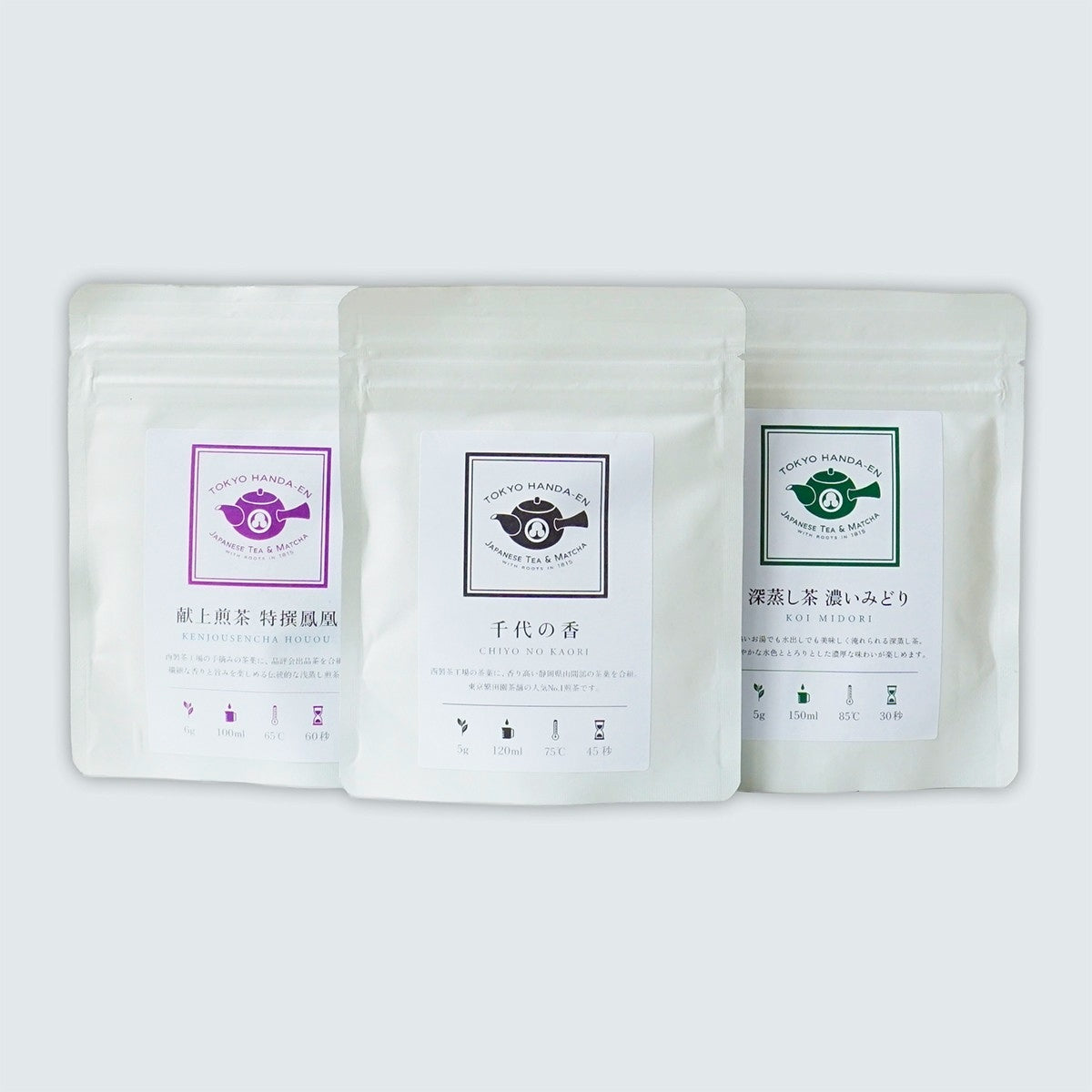 Tokyo Handa-En Sencha Trio From Deep to Light